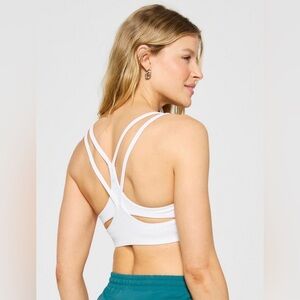 Fabletics Principal Low Impact White Sports Bra Size Large
